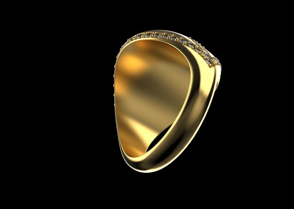 ring with stones and fleur-de-lis 3D print model_11