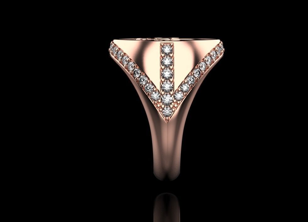 ring with stones and fleur-de-lis 3D print model_20