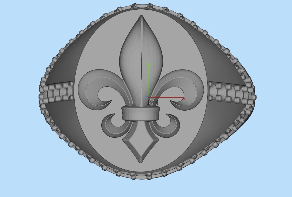 ring with stones and fleur-de-lis 3D print model_38