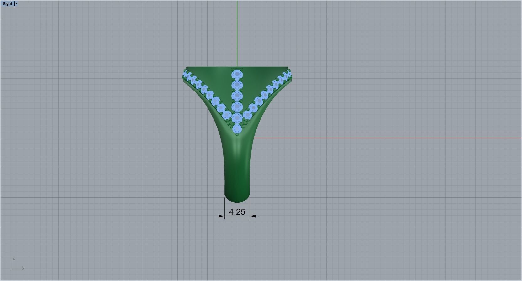 ring with stones and fleur-de-lis 3D print model_3