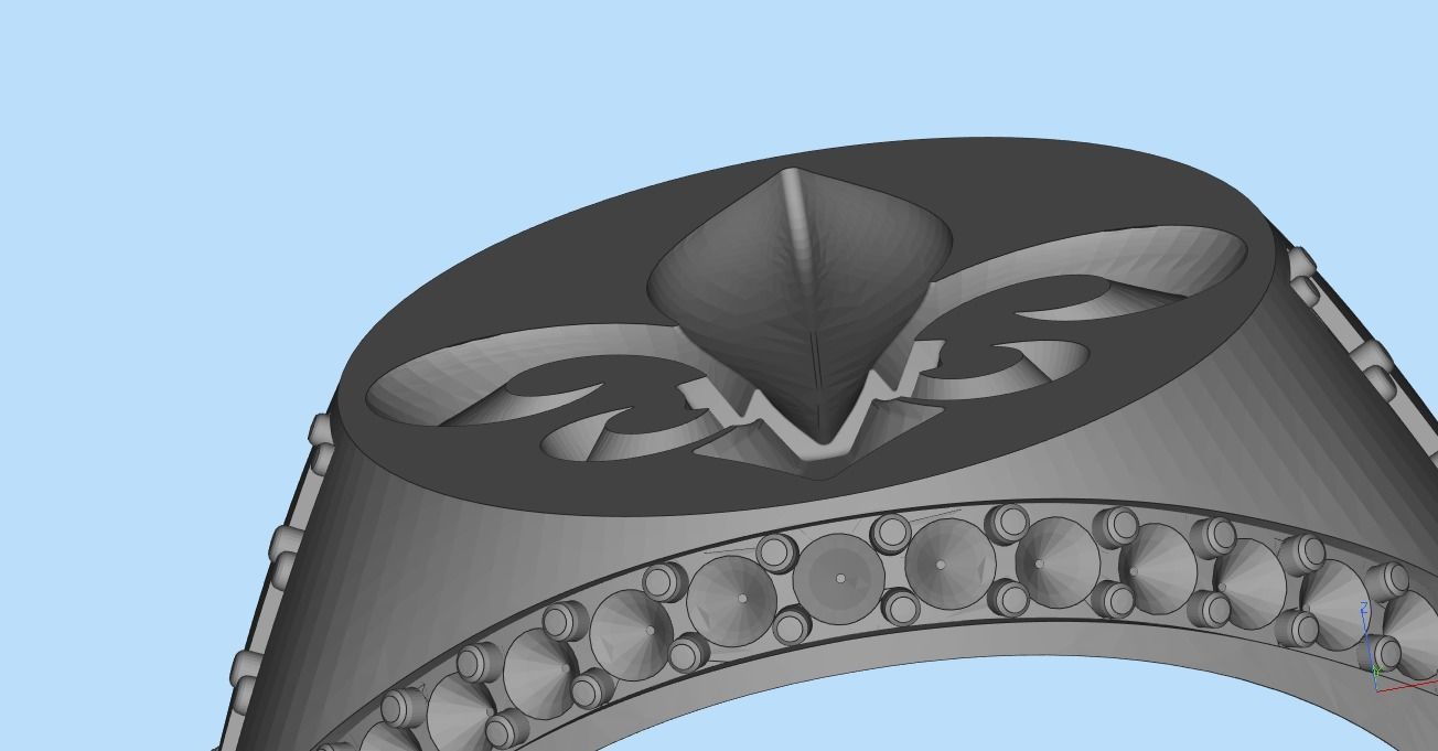 ring with stones and fleur-de-lis 3D print model_40