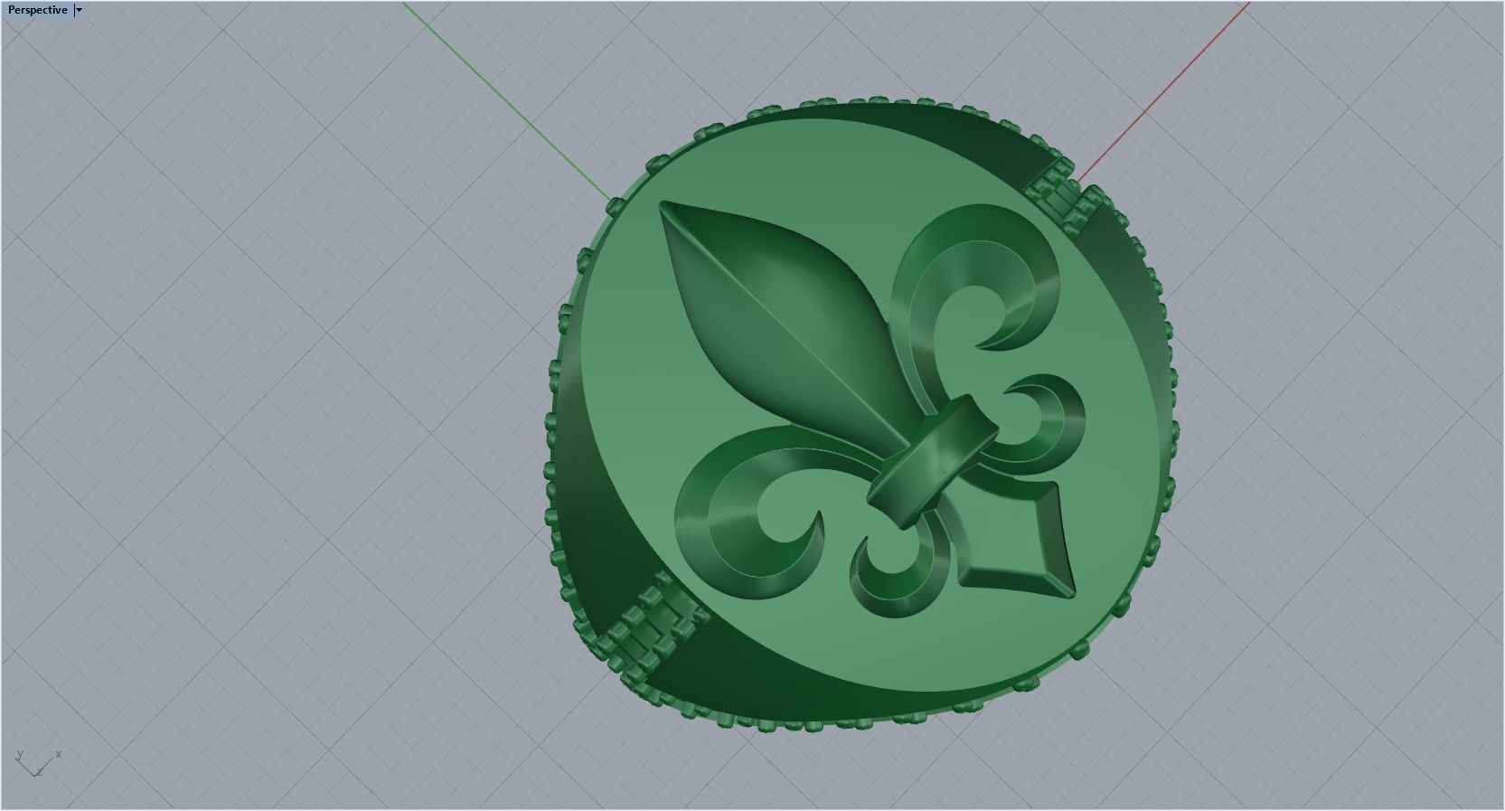 ring with stones and fleur-de-lis 3D print model_27