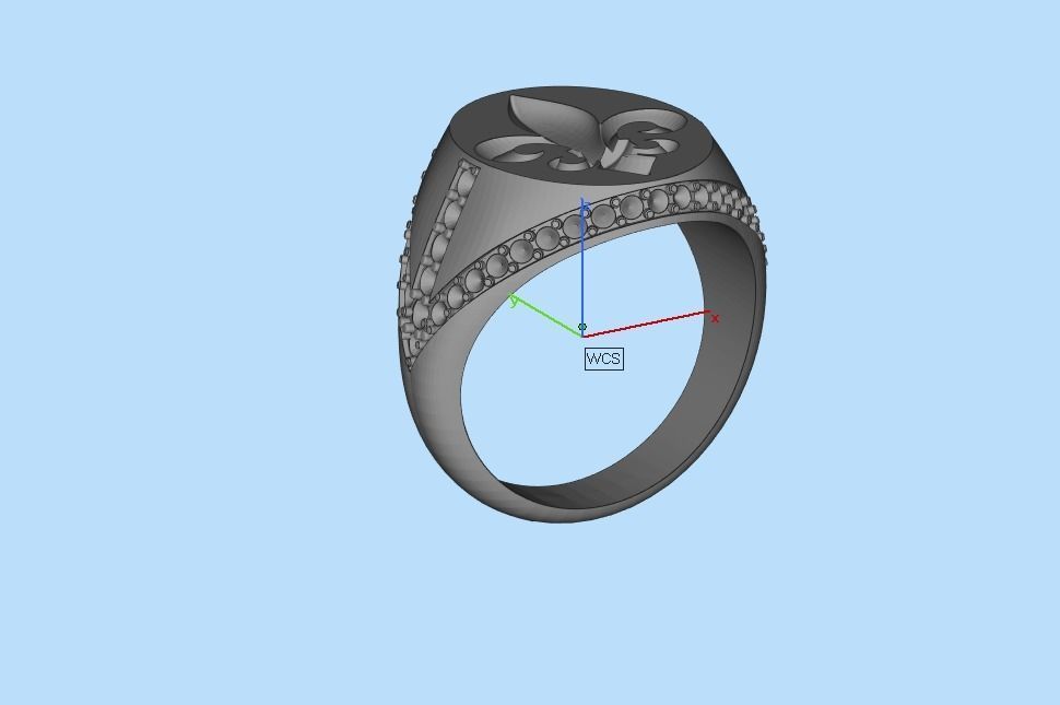 ring with stones and fleur-de-lis 3D print model_29