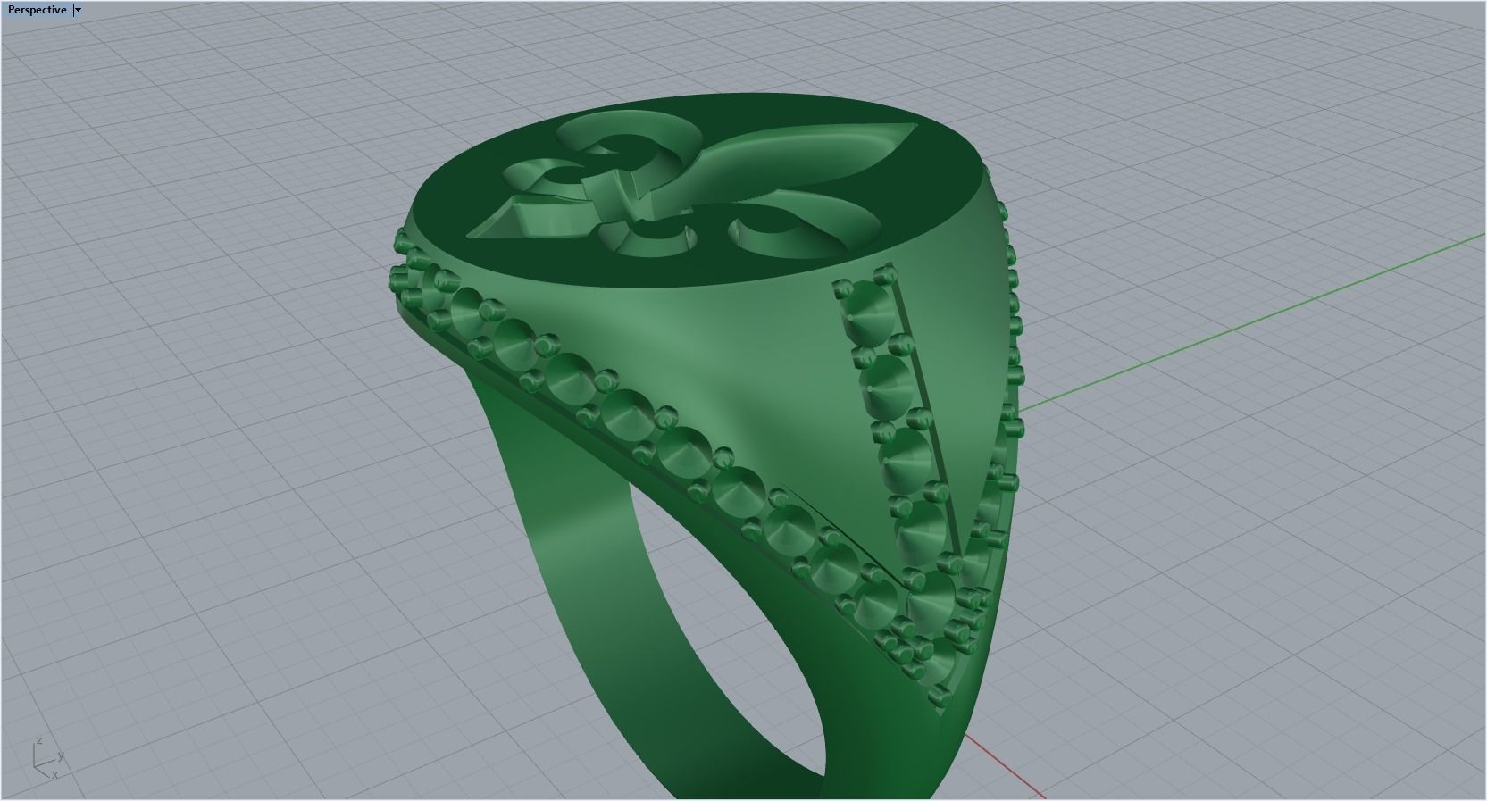ring with stones and fleur-de-lis 3D print model_25