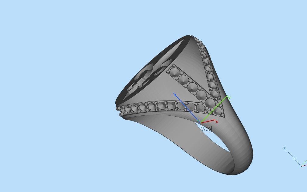 ring with stones and fleur-de-lis 3D print model_33
