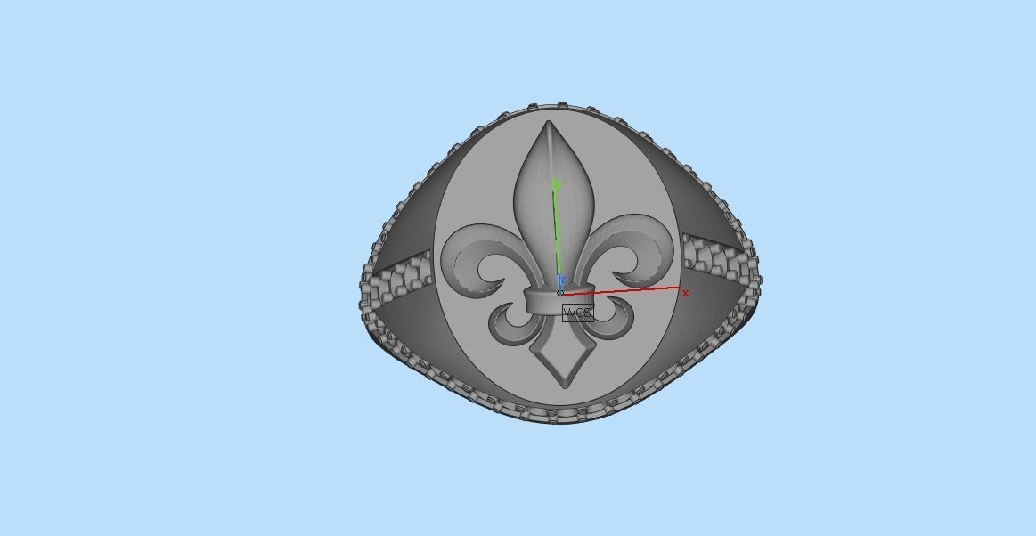 ring with stones and fleur-de-lis 3D print model_31
