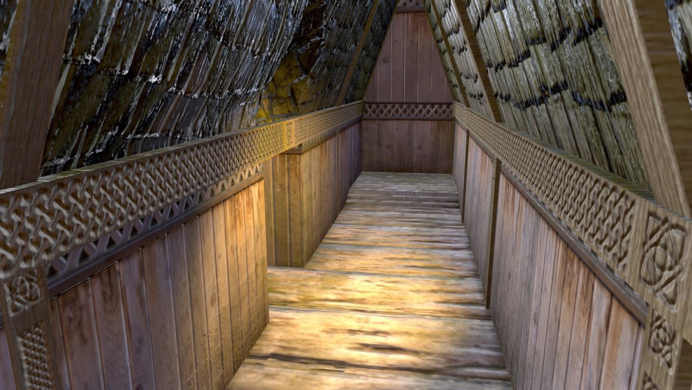 Ancient Viking Longhouse Low-poly 3D model_10