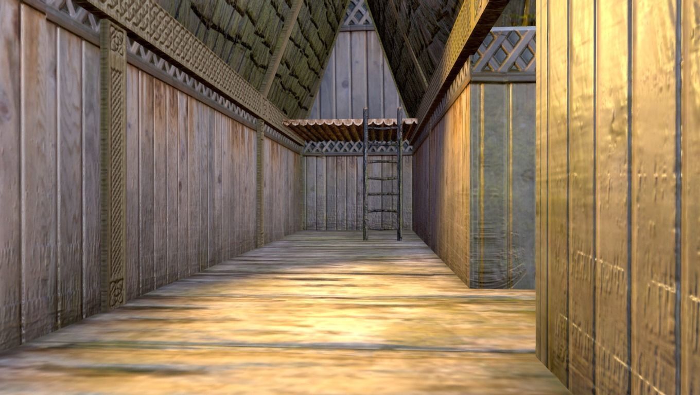 Ancient Viking Longhouse Low-poly 3D model_9