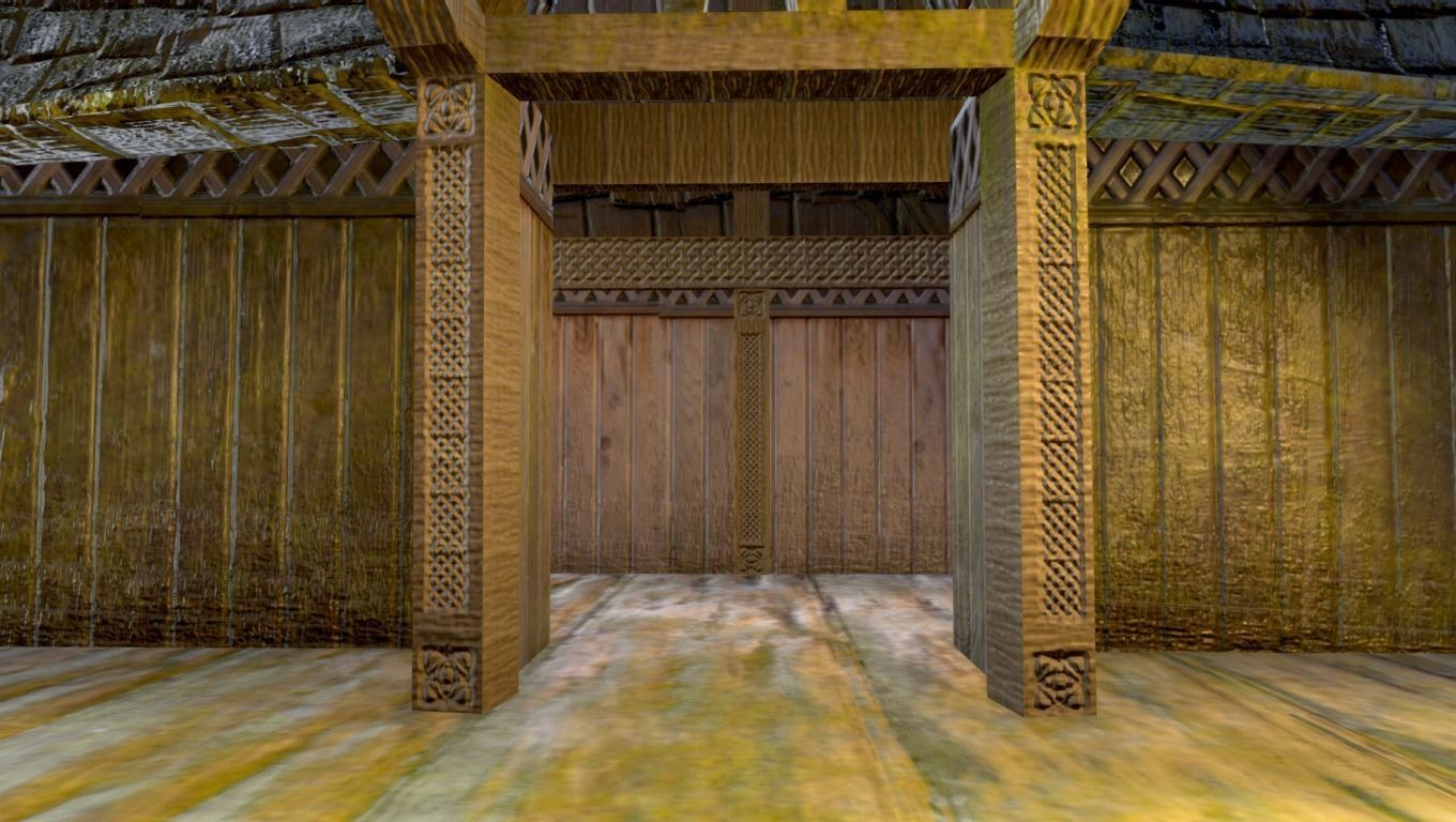 Ancient Viking Longhouse Low-poly 3D model_8