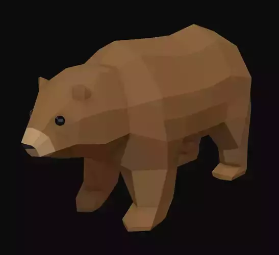 Bear Rigged Low Poly Low-poly 3D model