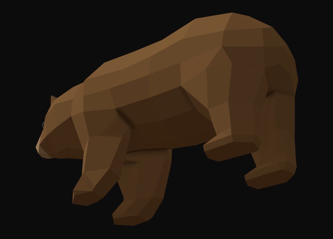 Bear Rigged Low Poly Low-poly 3D model_5