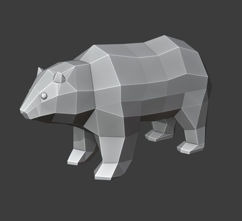 Bear Rigged Low Poly Low-poly 3D model_8