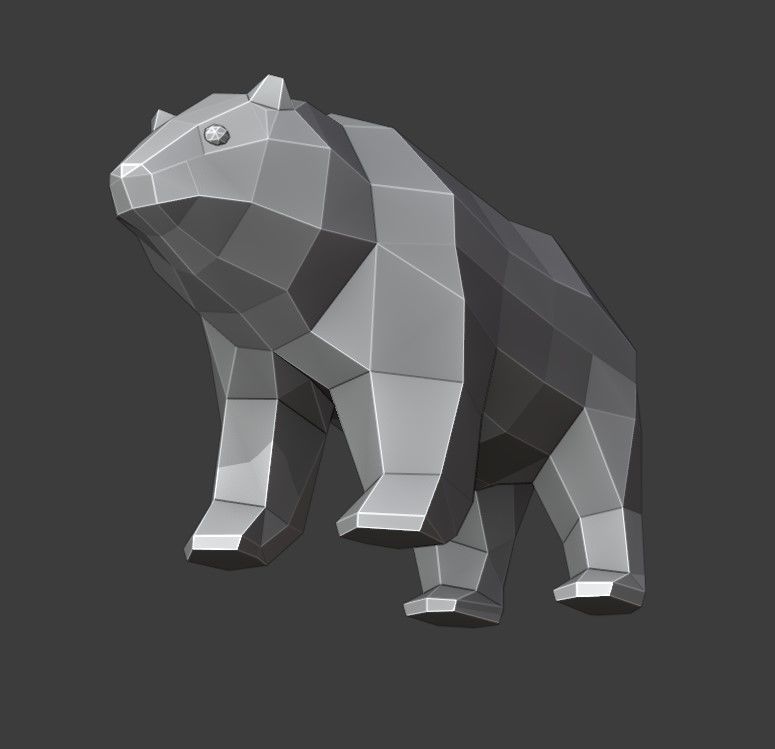 Bear Rigged Low Poly Low-poly 3D model_13