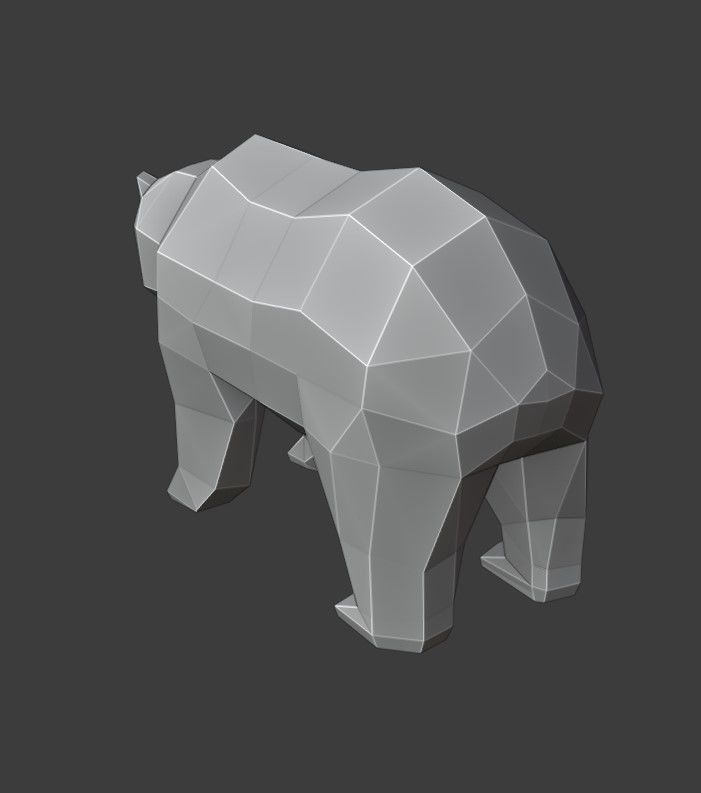 Bear Rigged Low Poly Low-poly 3D model_9