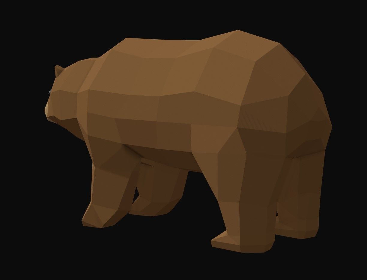Bear Rigged Low Poly Low-poly 3D model_1