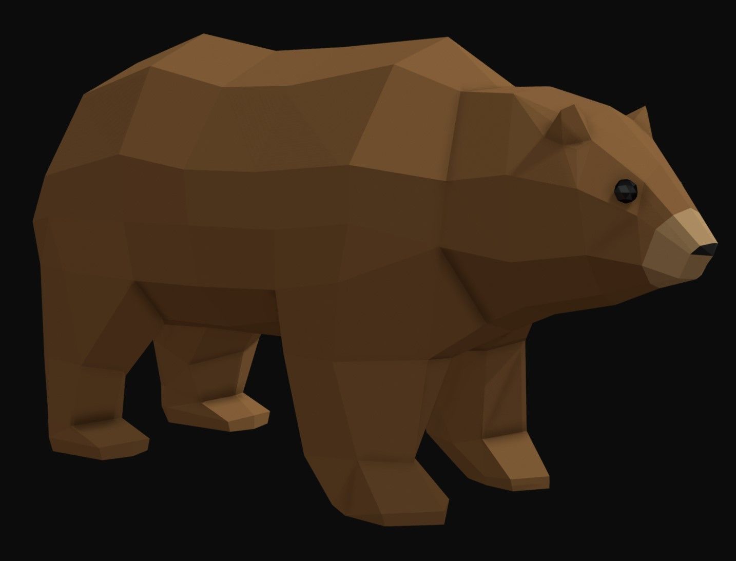 Bear Rigged Low Poly Low-poly 3D model_4