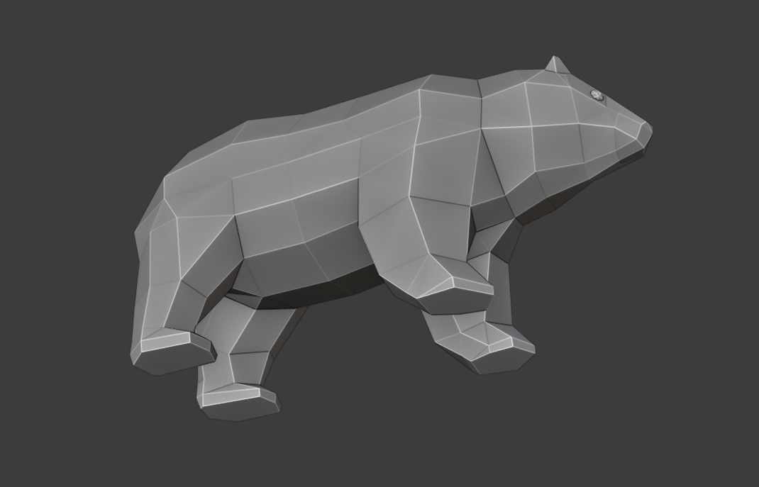 Bear Rigged Low Poly Low-poly 3D model_12