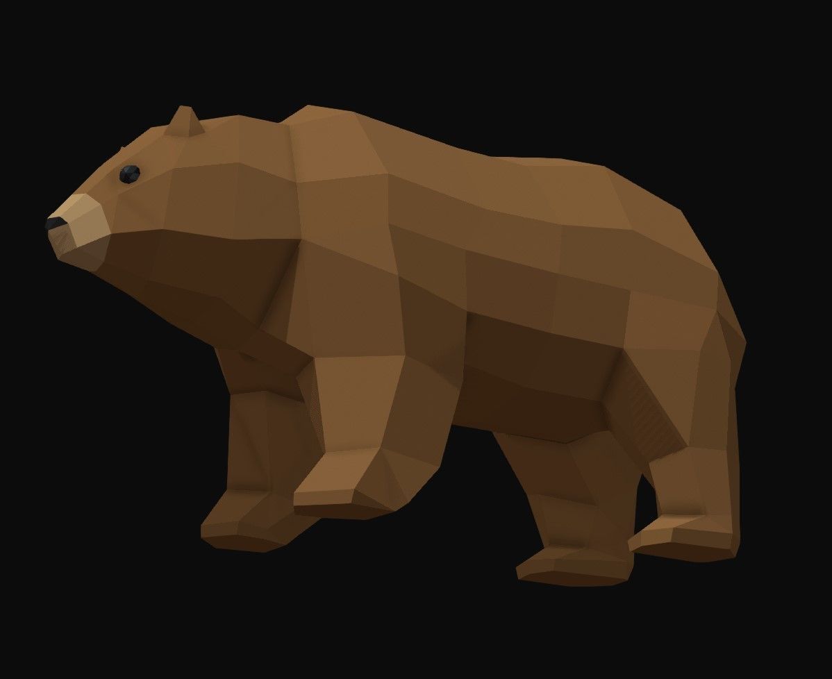 Bear Rigged Low Poly Low-poly 3D model_6