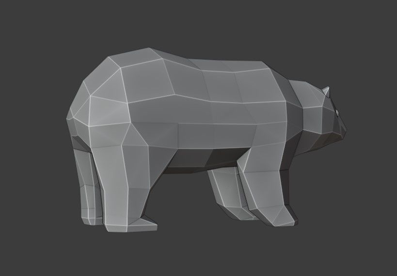 Bear Rigged Low Poly Low-poly 3D model_10