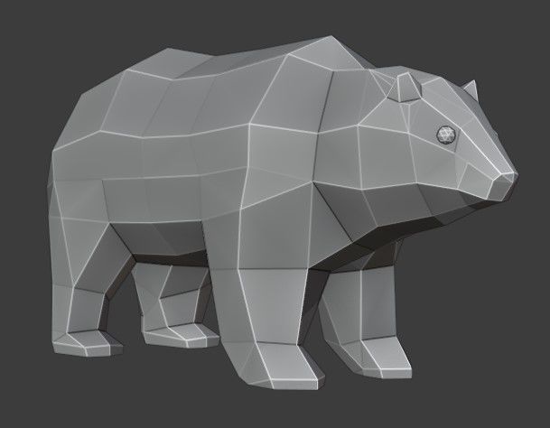 Bear Rigged Low Poly Low-poly 3D model_11