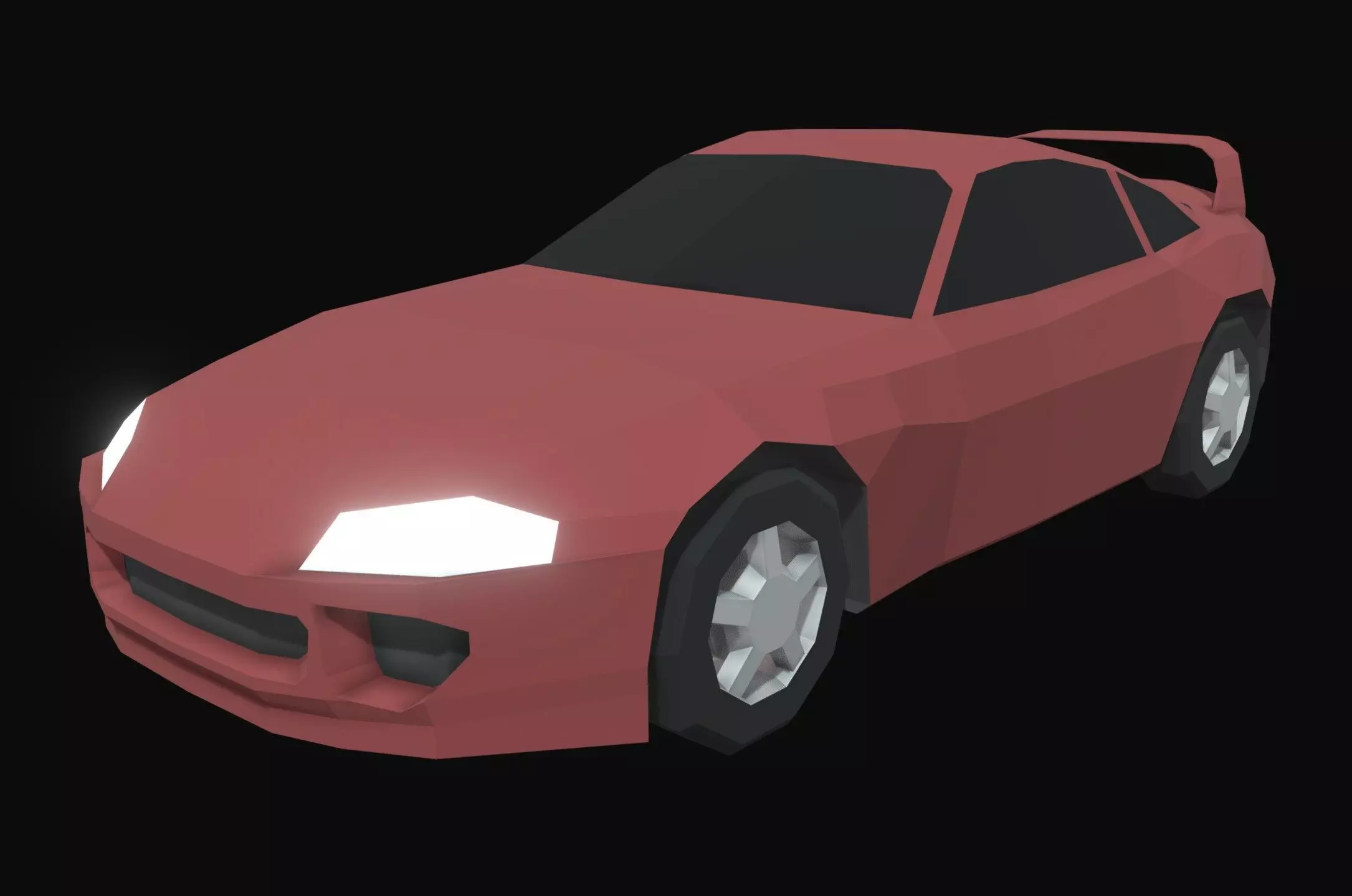 Supra Low Poly sports car Low-poly 3D model_0