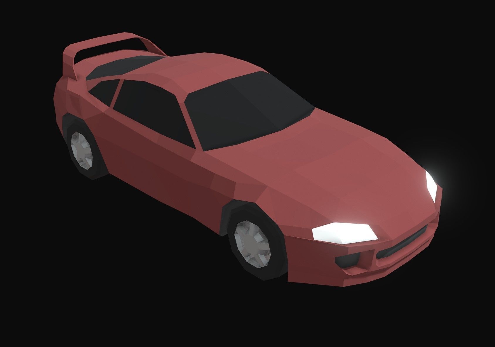 Supra Low Poly sports car Low-poly 3D model_3