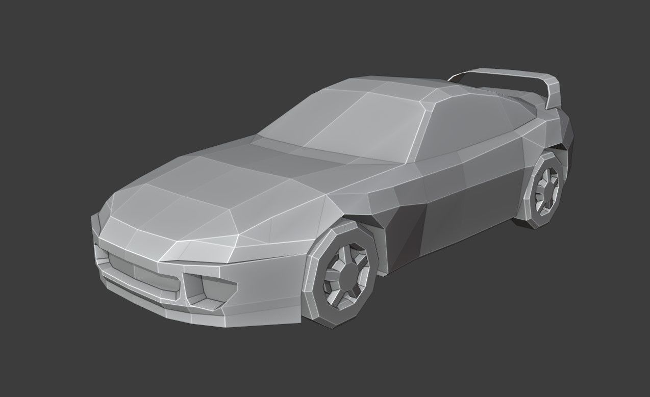 Supra Low Poly sports car Low-poly 3D model_10