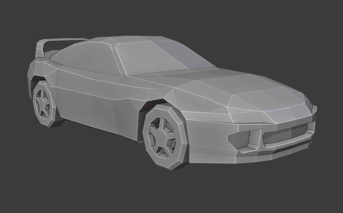 Supra Low Poly sports car Low-poly 3D model_9