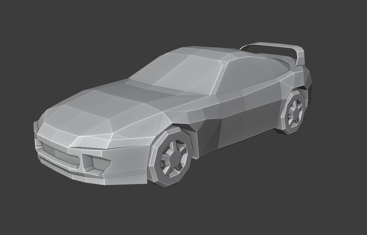 Supra Low Poly sports car Low-poly 3D model_5