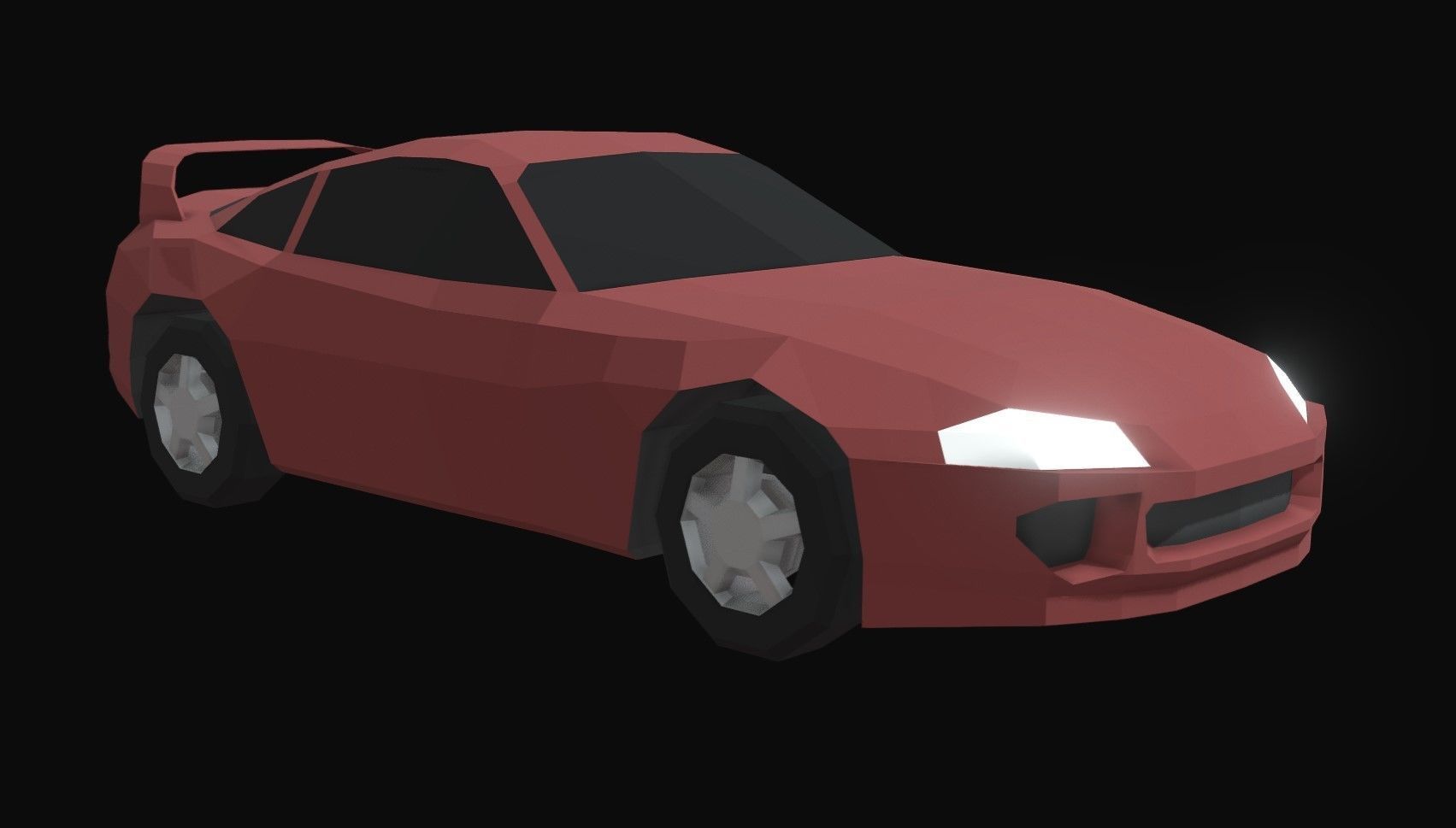 Supra Low Poly sports car Low-poly 3D model_1