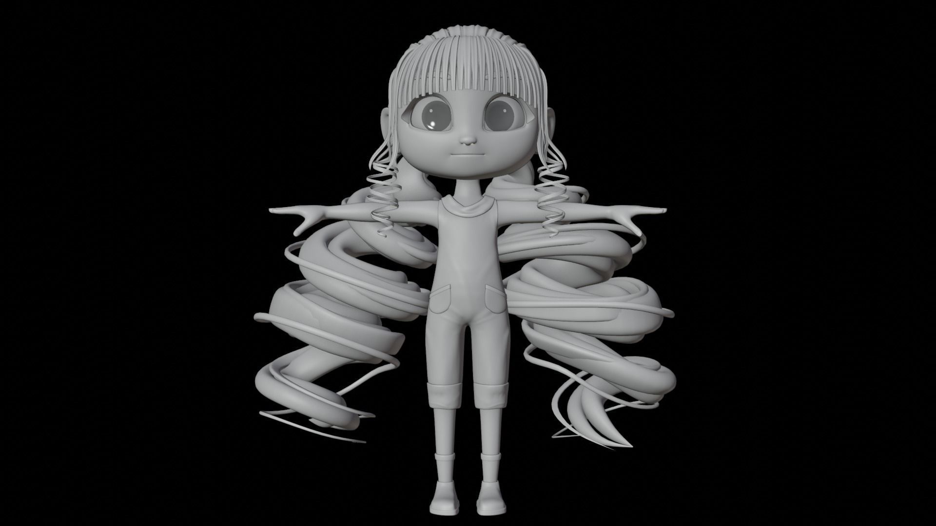 Cartoon Girl - Fully RIgged 3D model_26