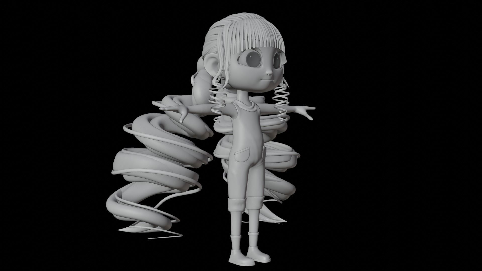 Cartoon Girl - Fully RIgged 3D model_33