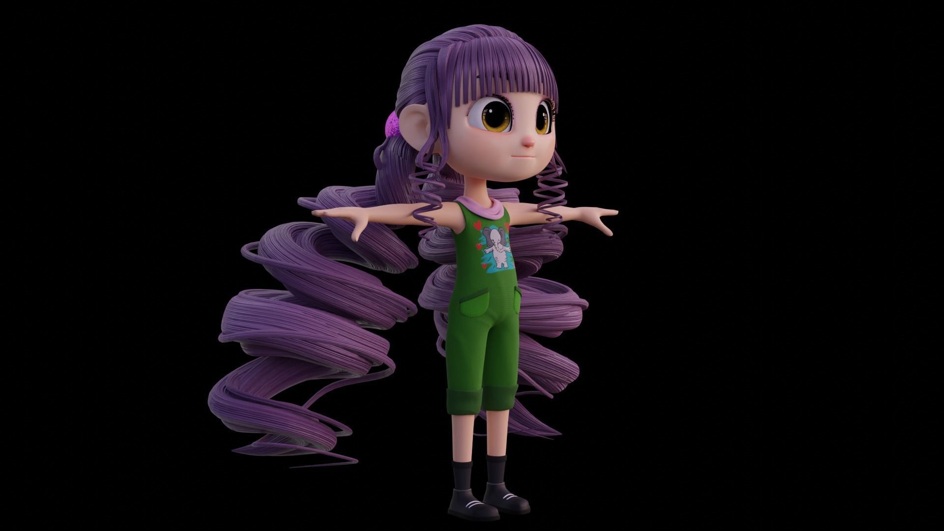 Cartoon Girl - Fully RIgged 3D model_25
