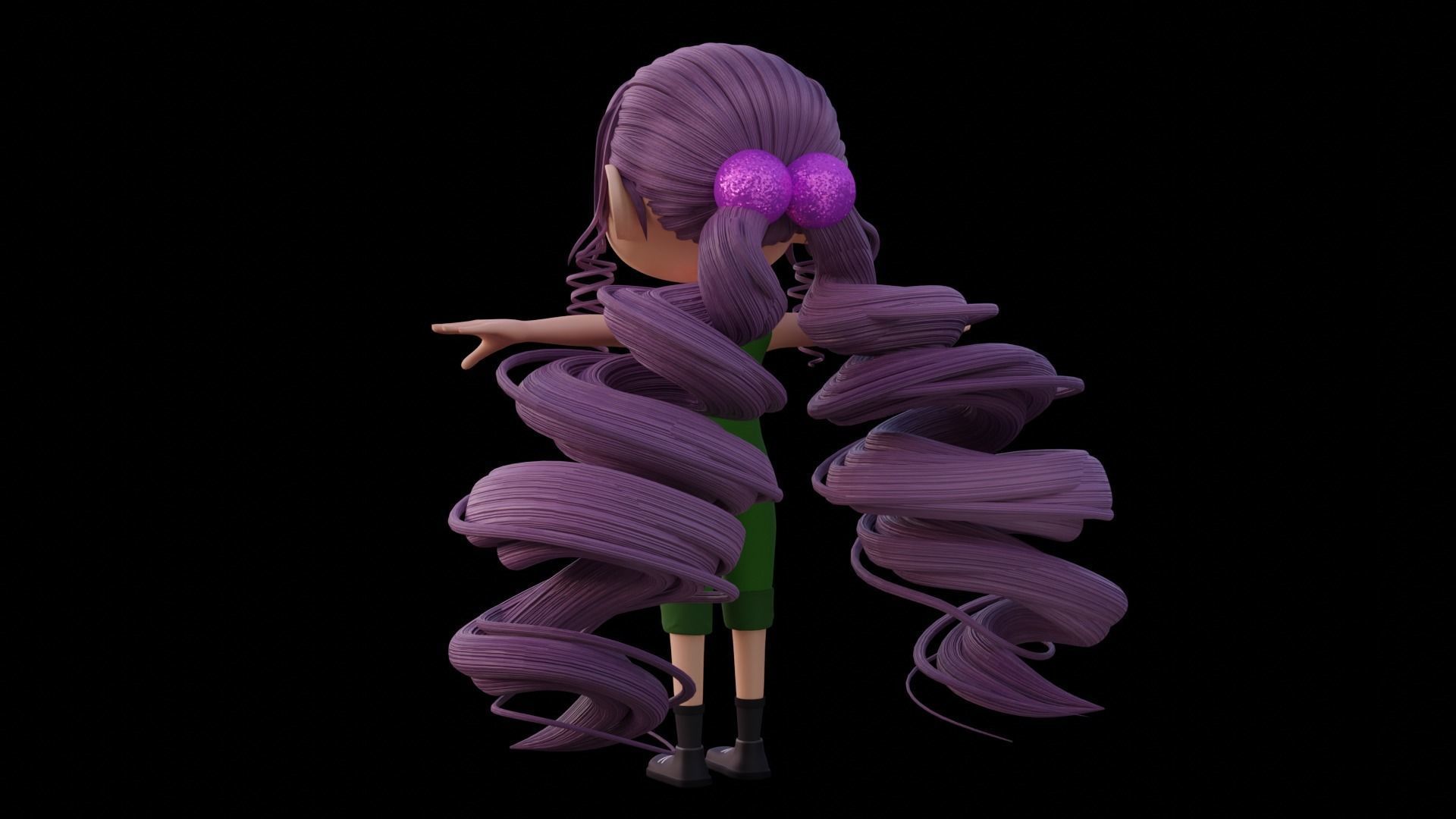 Cartoon Girl - Fully RIgged 3D model_23