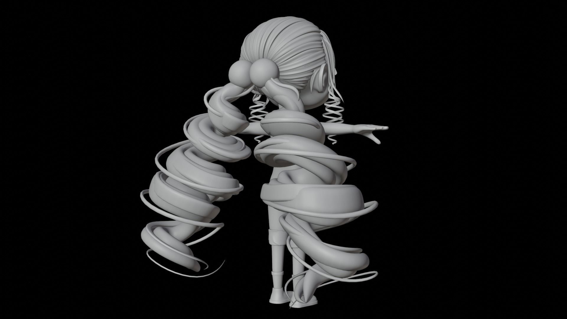 Cartoon Girl - Fully RIgged 3D model_32