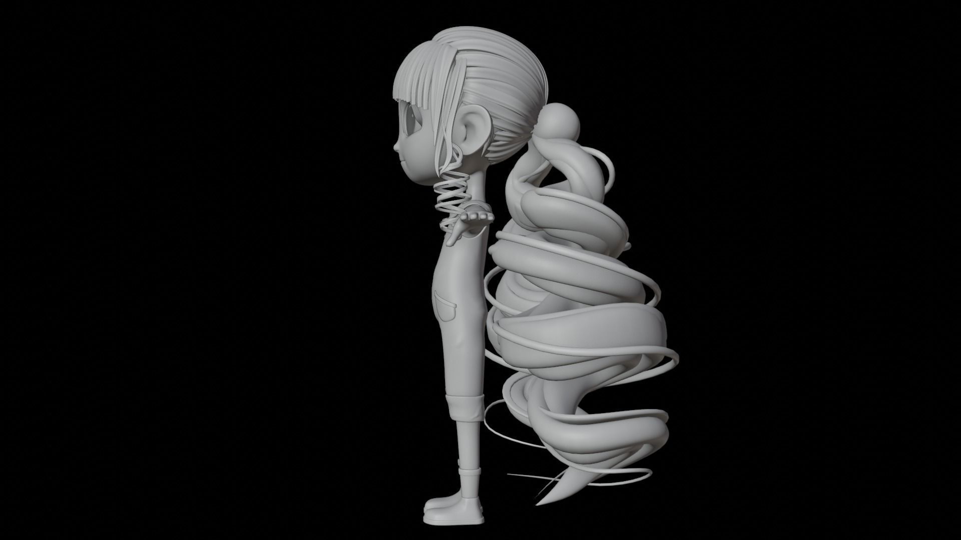 Cartoon Girl - Fully RIgged 3D model_27