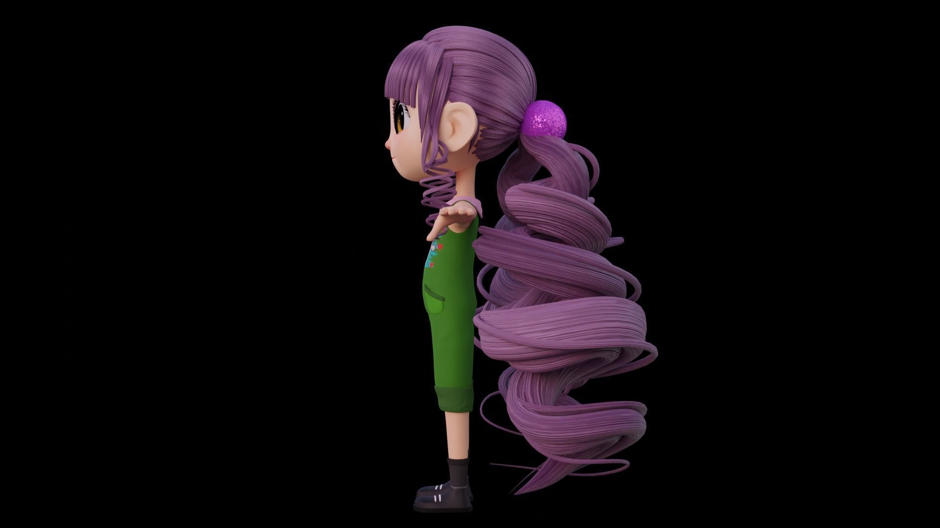 Cartoon Girl - Fully RIgged 3D model_19