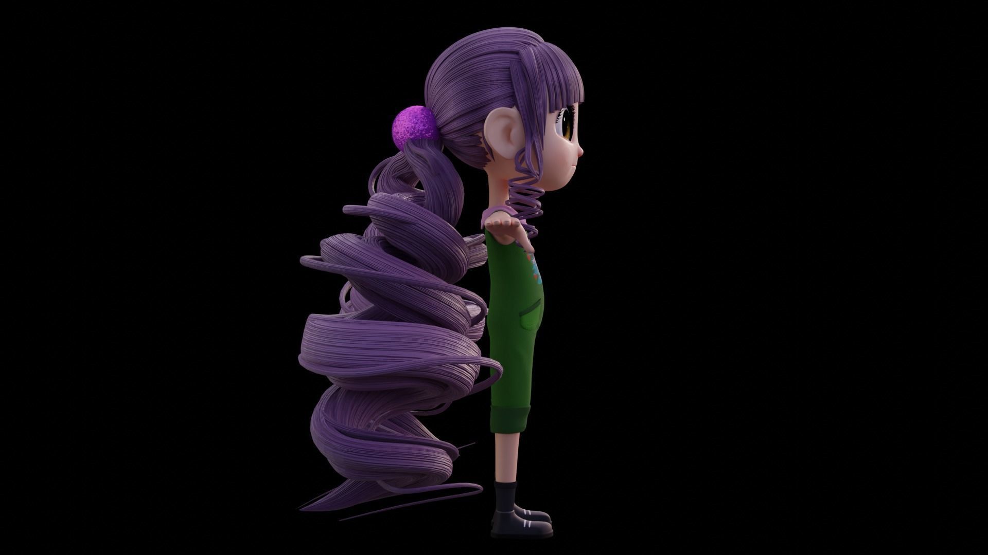 Cartoon Girl - Fully RIgged 3D model_21