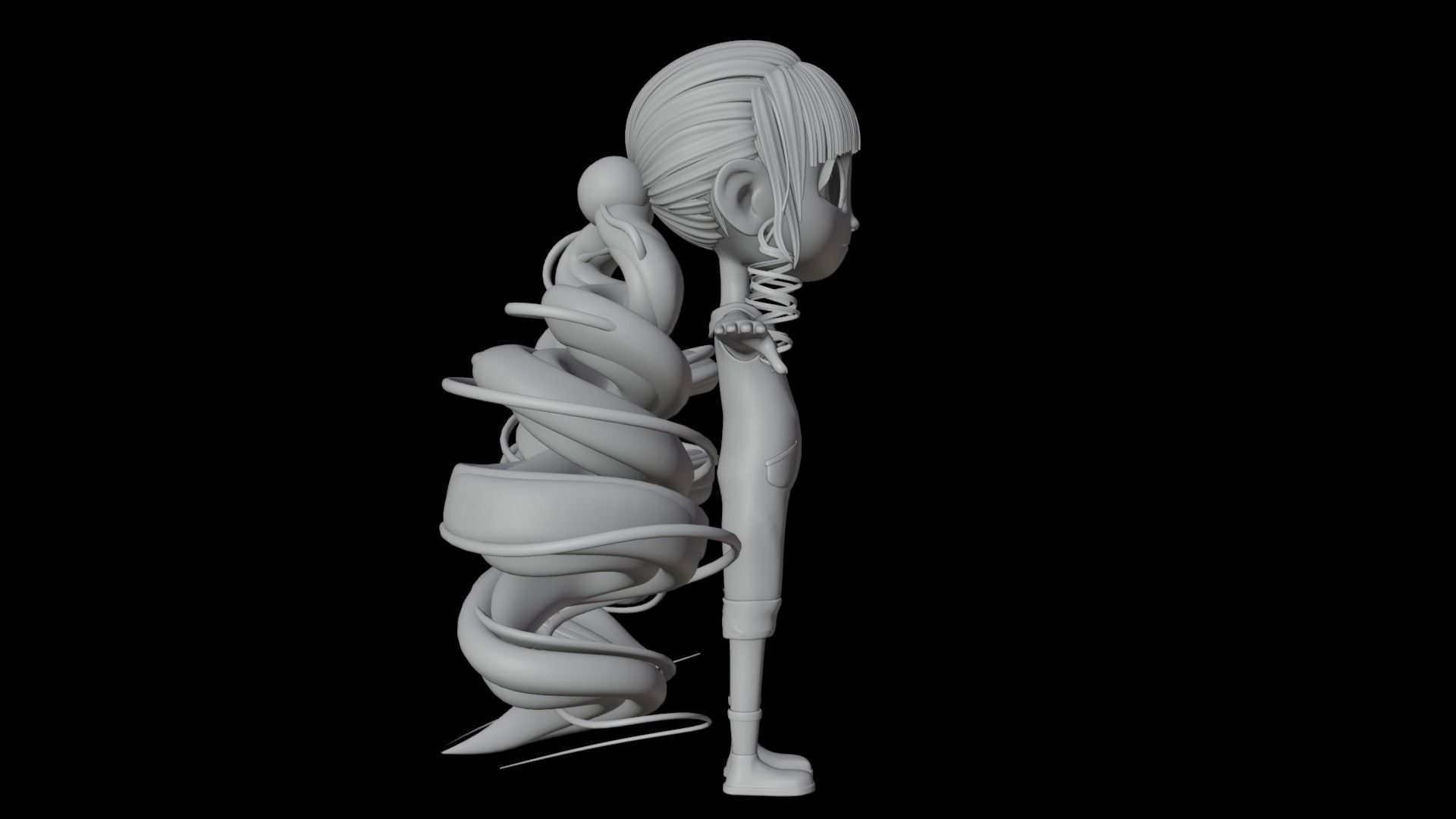 Cartoon Girl - Fully RIgged 3D model_29