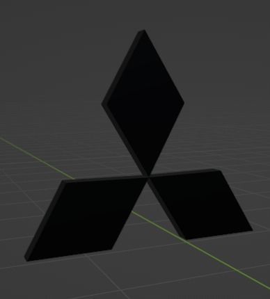 Mitsubishi 3D Logo Low-poly 3D model_3