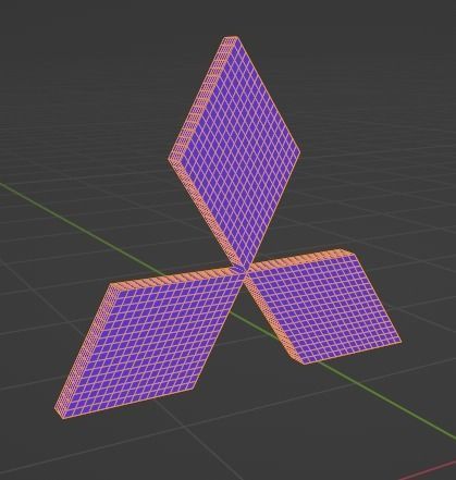 Mitsubishi 3D Logo Low-poly 3D model_12