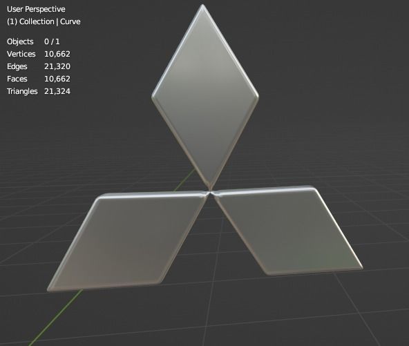 Mitsubishi 3D Logo Low-poly 3D model_6