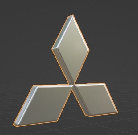 Mitsubishi 3D Logo Low-poly 3D model_5