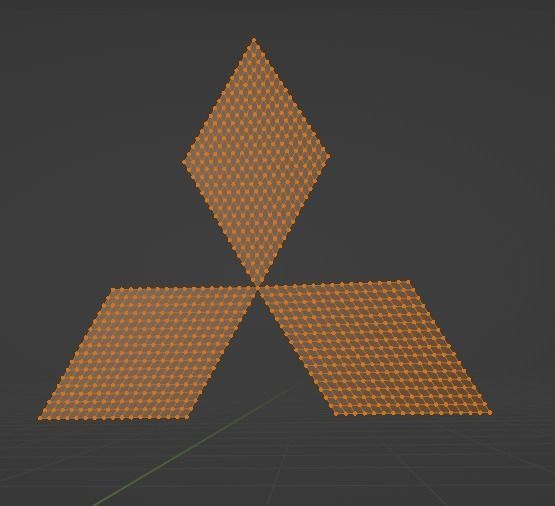 Mitsubishi 3D Logo Low-poly 3D model_9