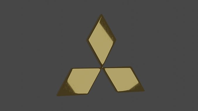 Mitsubishi 3D Logo Low-poly 3D model