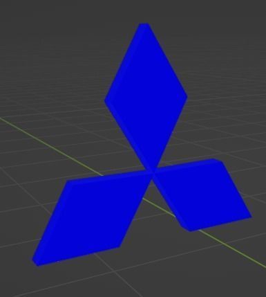 Mitsubishi 3D Logo Low-poly 3D model_13
