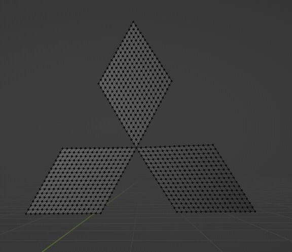 Mitsubishi 3D Logo Low-poly 3D model_2