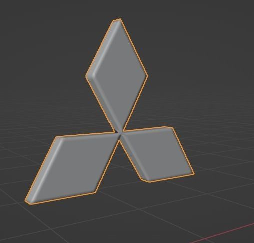 Mitsubishi 3D Logo Low-poly 3D model_4