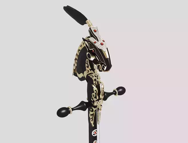 Mongolian music  Low-poly 3D model