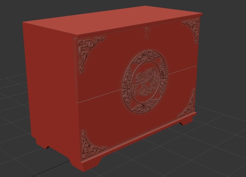 mongolian furniture Low-poly 3D model_1
